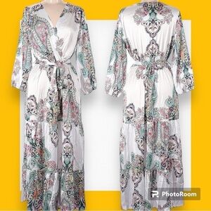 Cupshe Floral Faux Wrap Midi Maxi Dress Medium